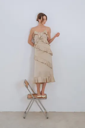 Arriettea Tiered Ruffled Camisole Maxi Dress