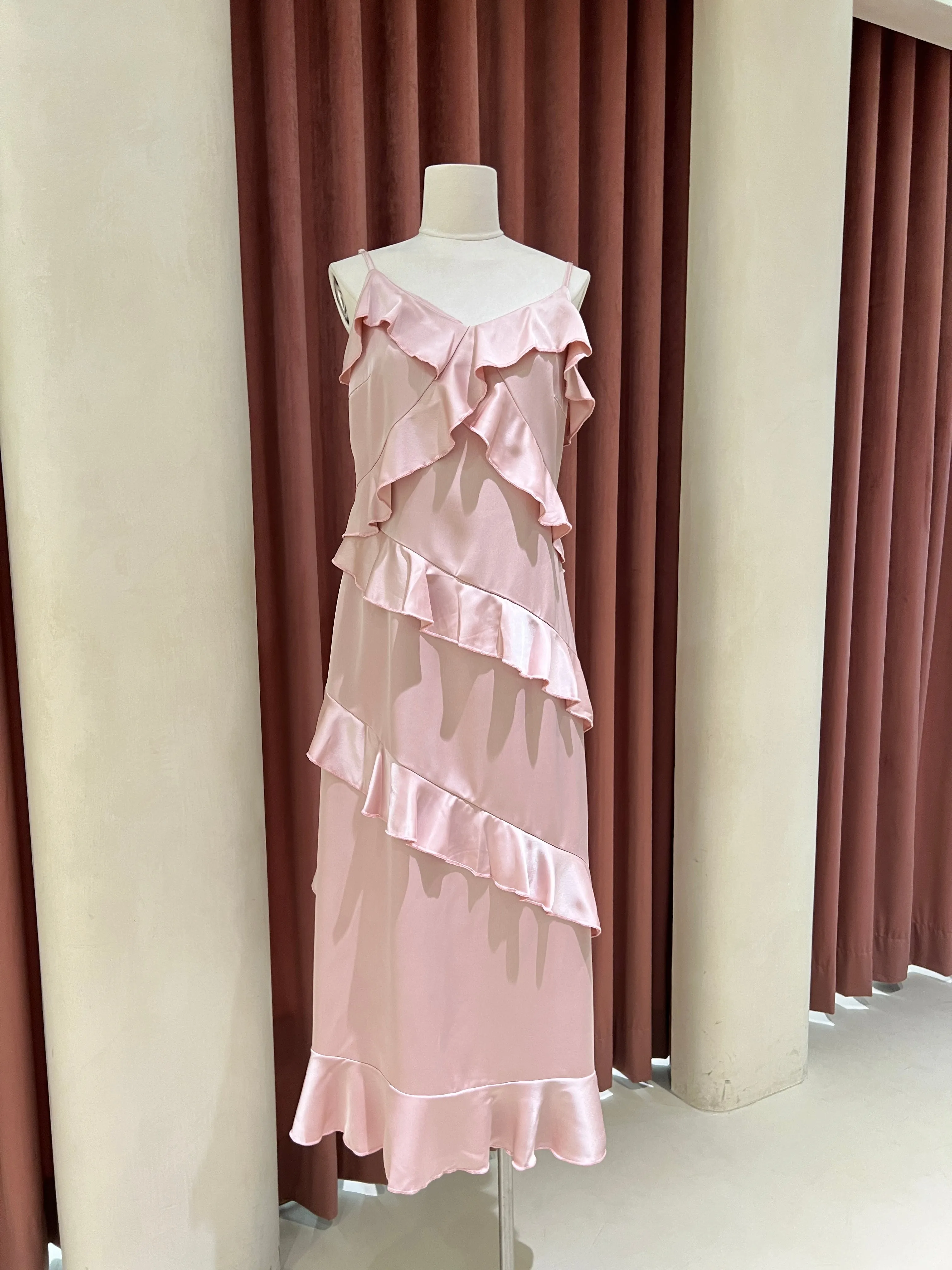 Arriettea Tiered Ruffled Camisole Maxi Dress
