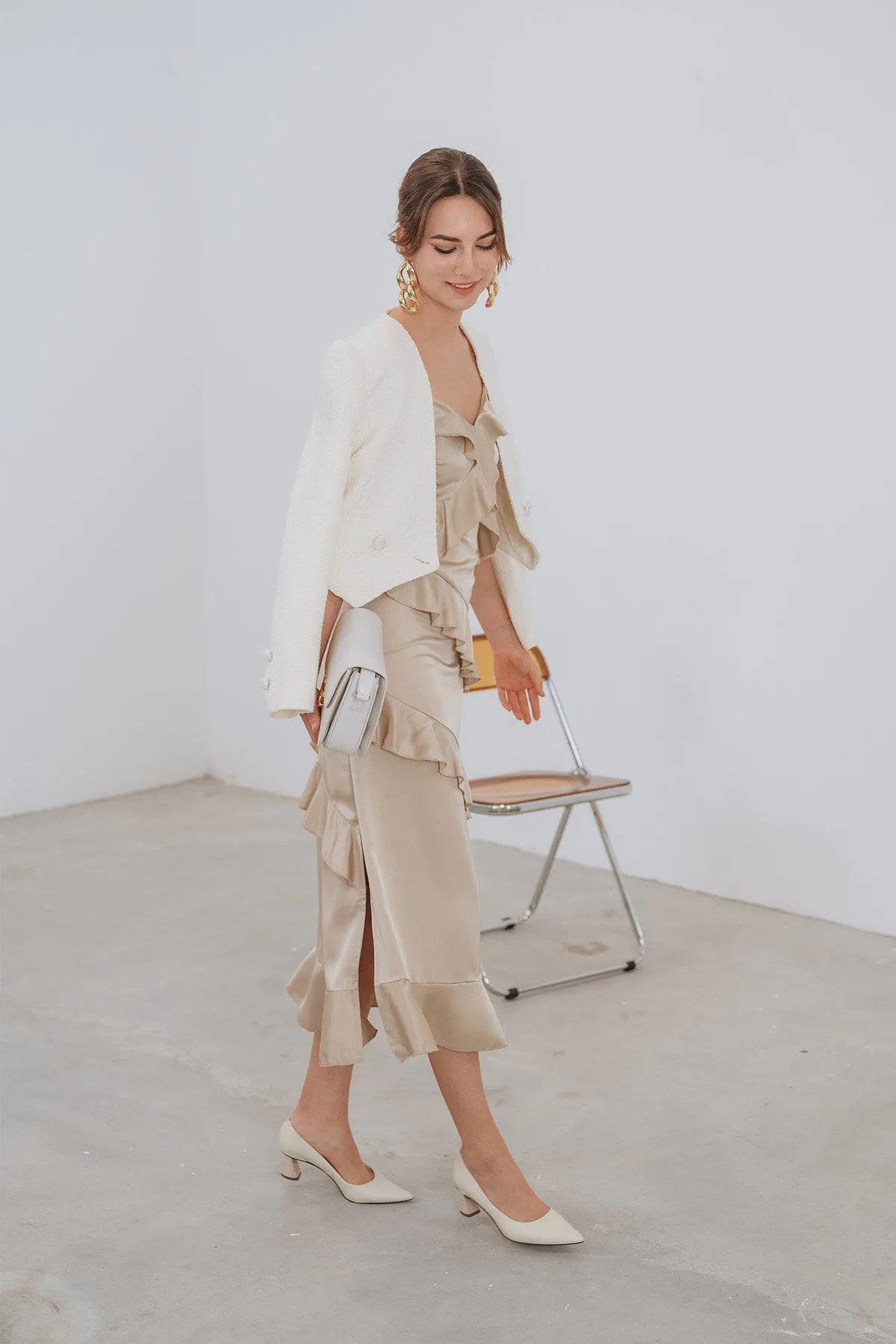 Arriettea Tiered Ruffled Camisole Maxi Dress