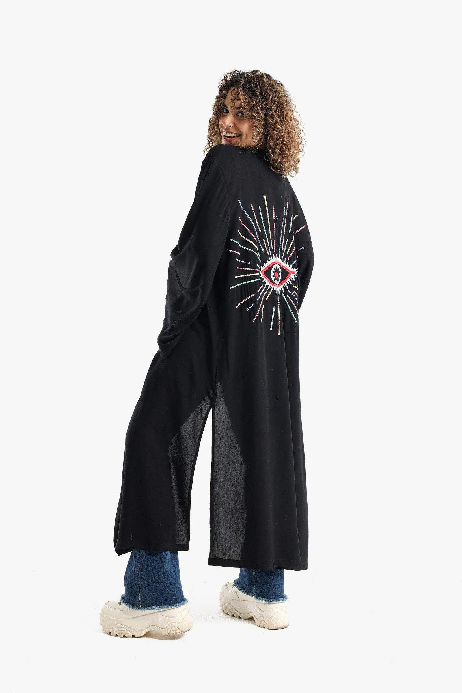 Back Eye Embroidery Kimono