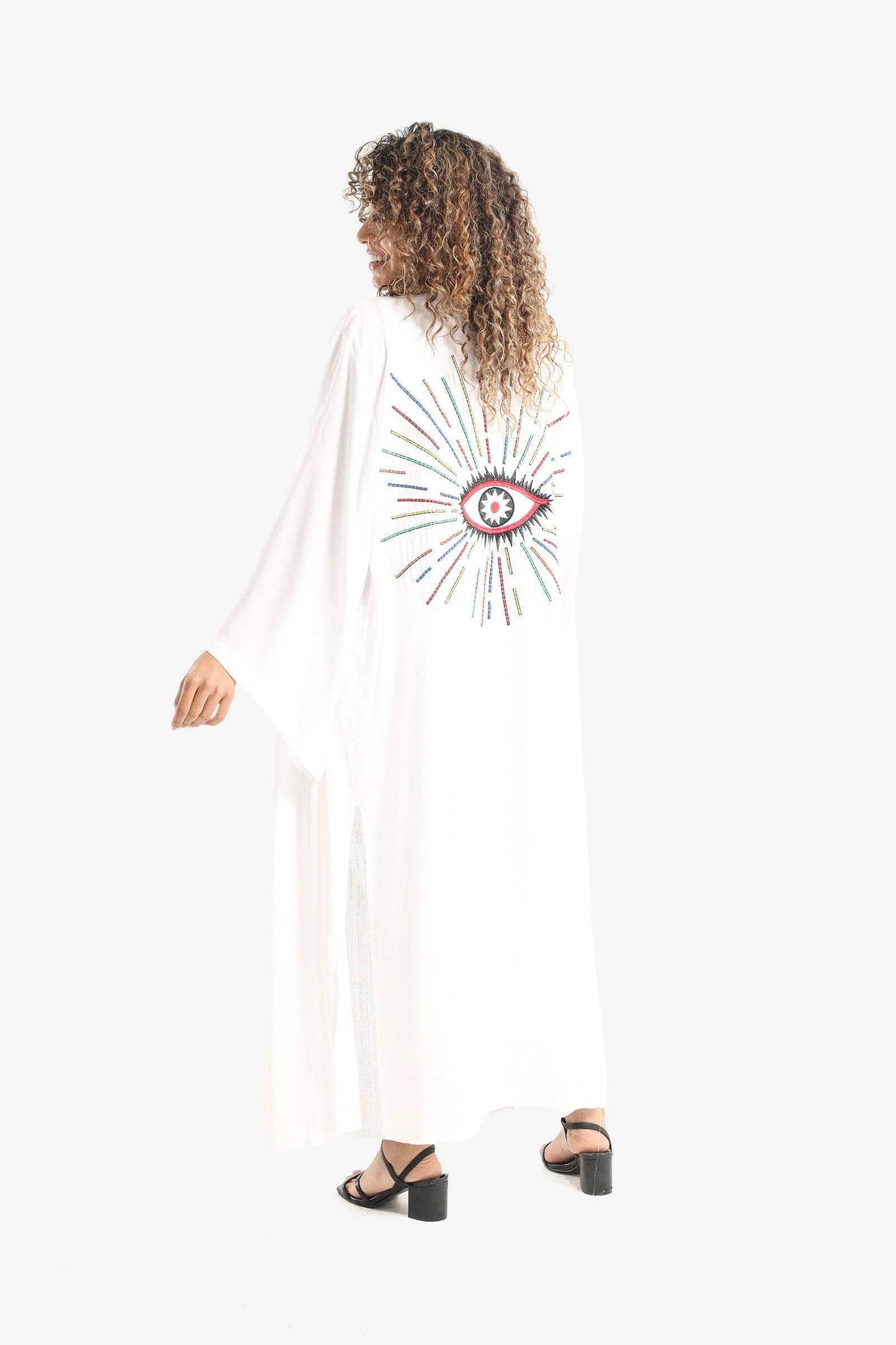 Back Eye Embroidery Kimono