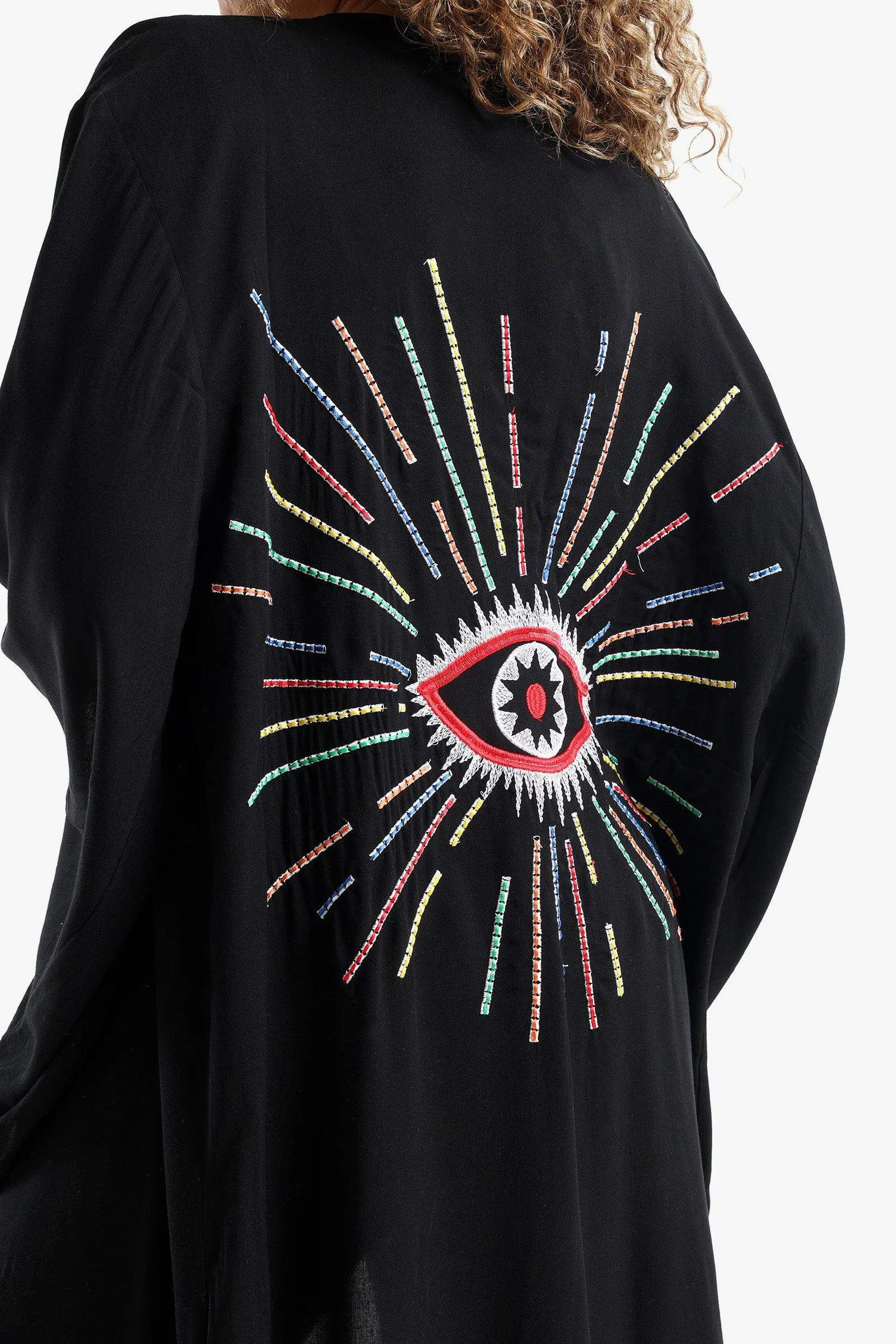 Back Eye Embroidery Kimono