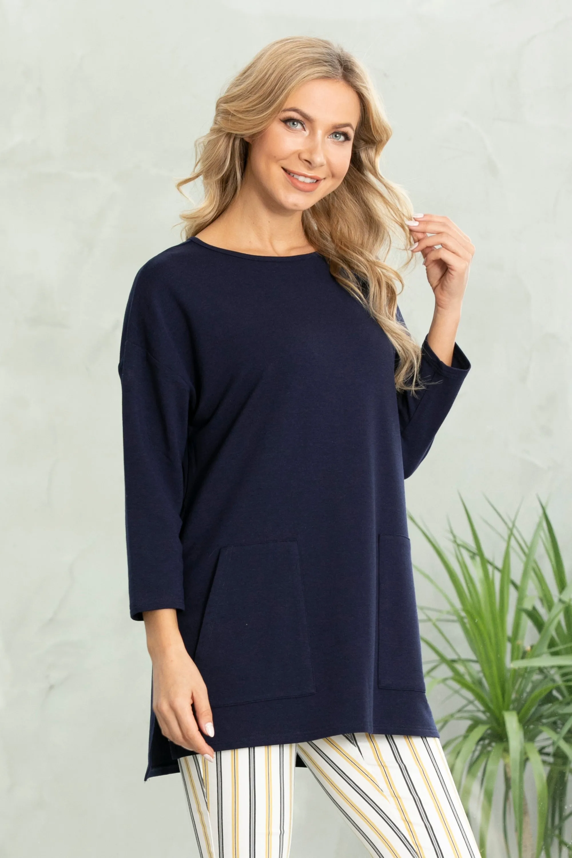 Bamboo Baby French Terry Sweater w/ 3/4 sleeve & with Pockets