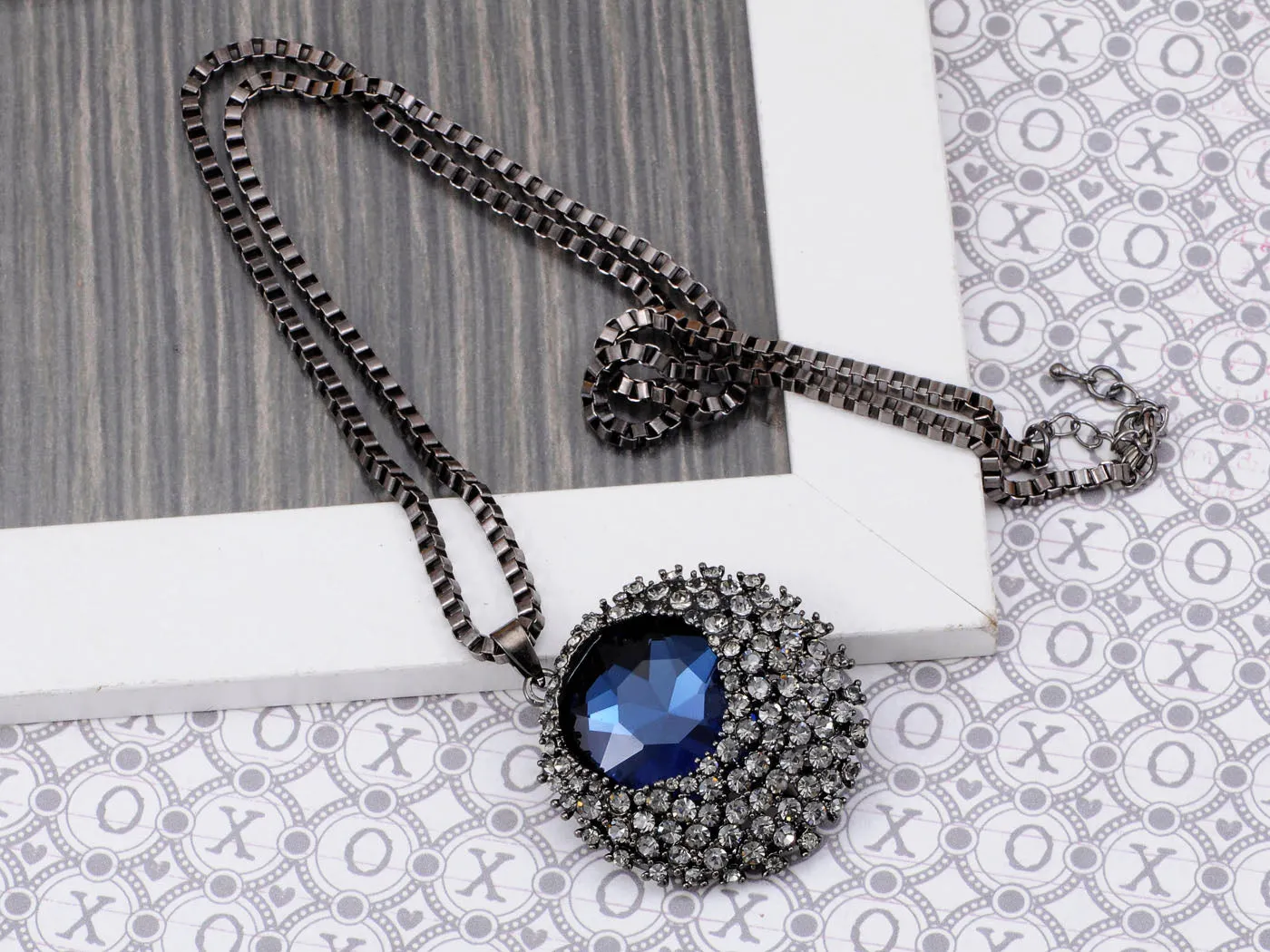 Black Contemporary Diamond Pendant Necklace