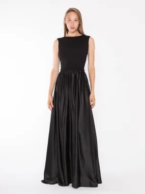 Black Satin Ashley Dress