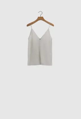BLOSSOM - Sleeveless Silk and Cotton Camisole in White