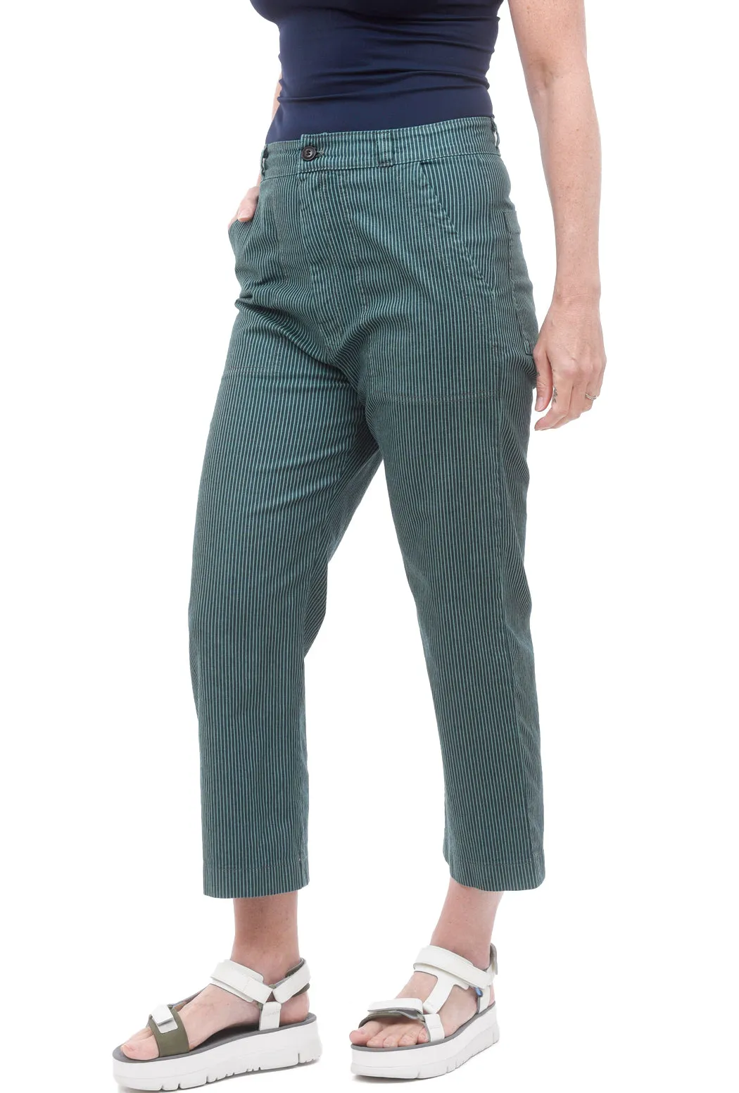 Boiler Pant, Green Stripe