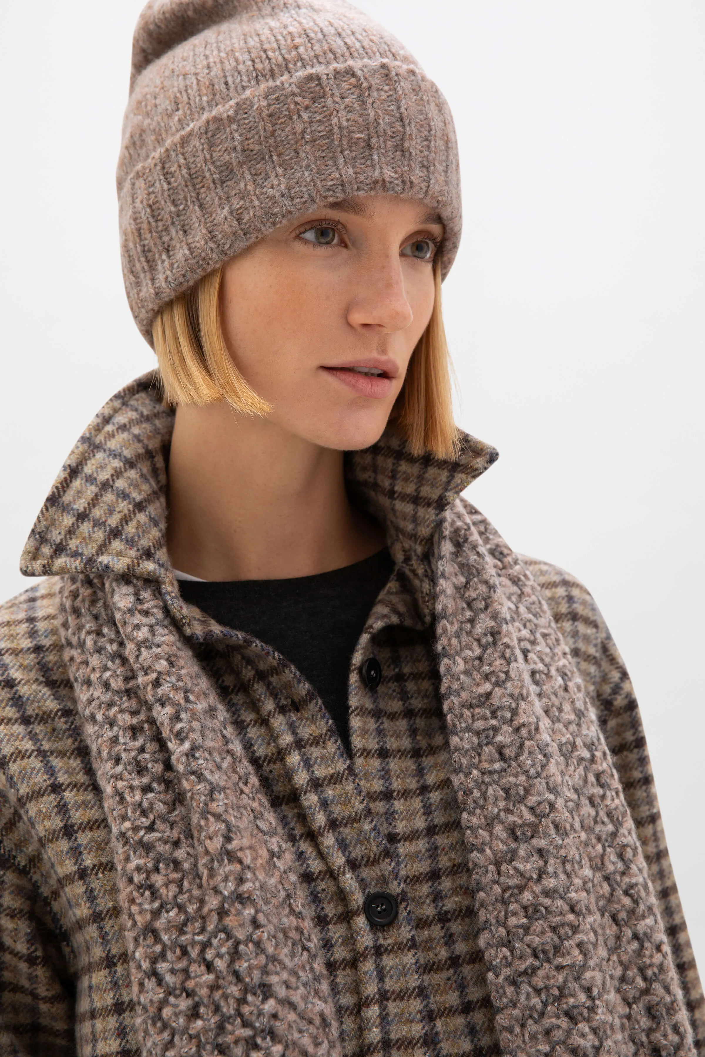 Brushed Cashmere Bouclé Beanie