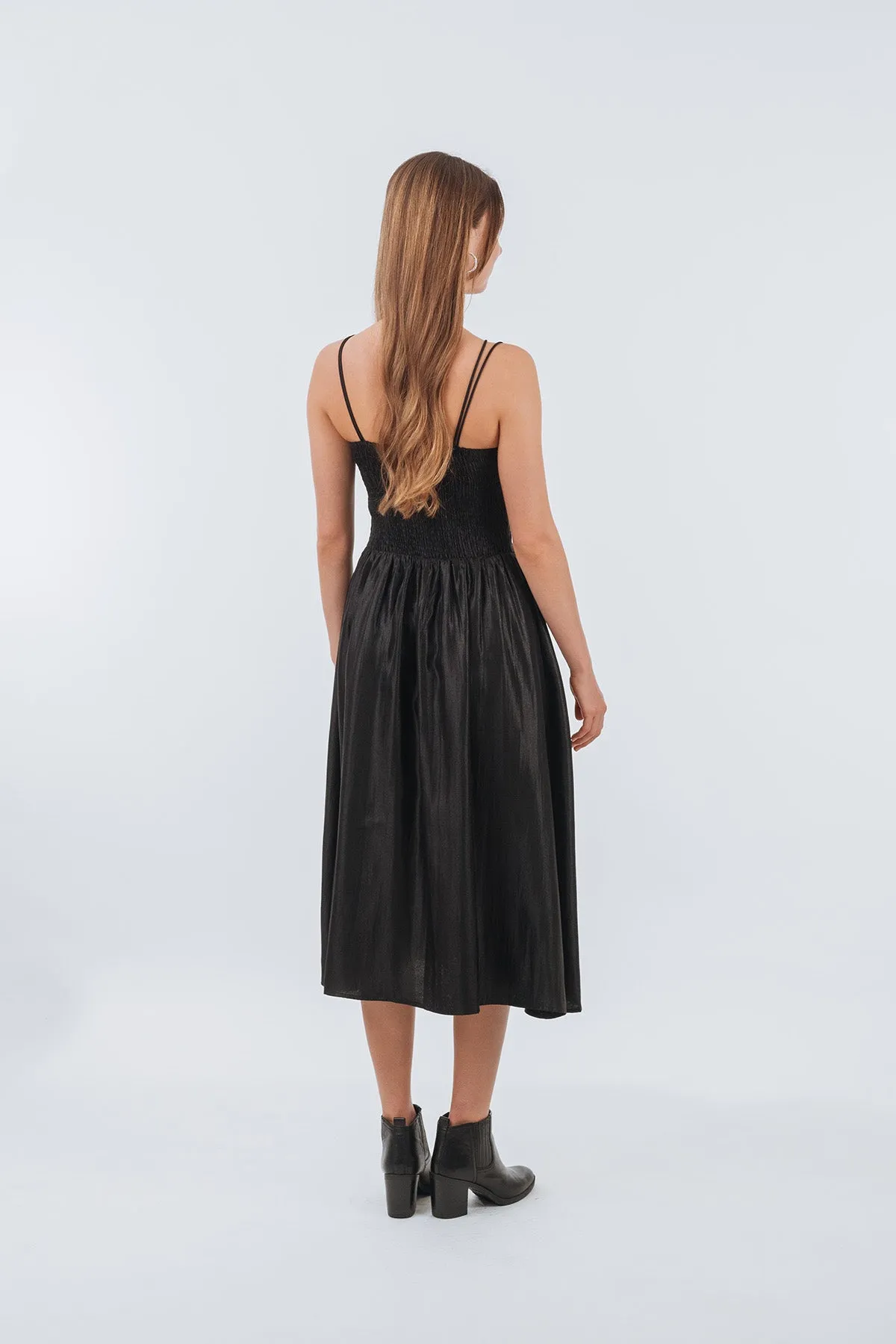 Carsiella Satin Halter Camisole Maxi Dress