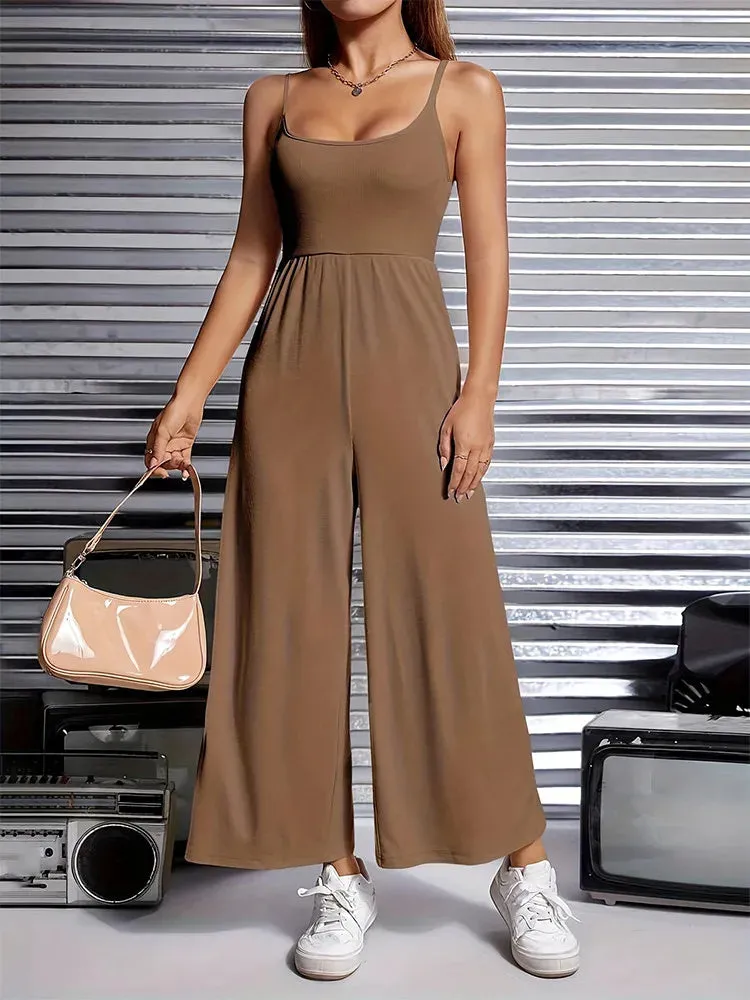 Casual Taupe Jumpsuit for Artistic Outings