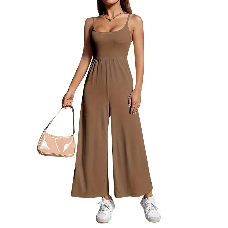 Casual Taupe Jumpsuit for Artistic Outings