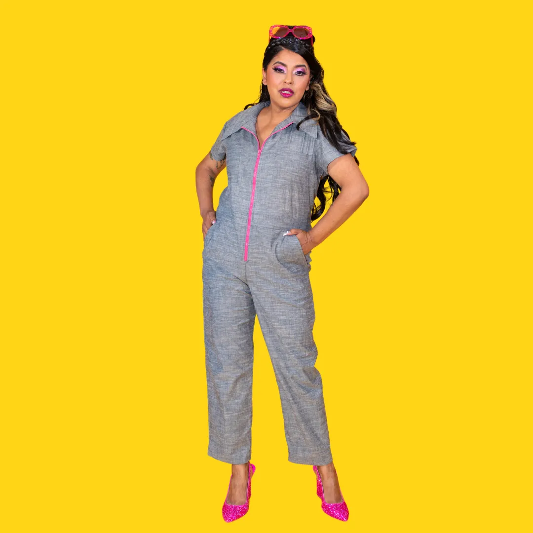 Chambray Jumpsuit in Hazy Day