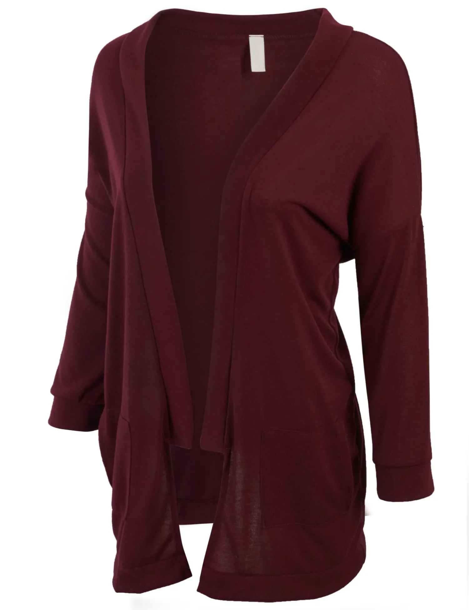 [Clearance] Womens Open Basic Cardigan Knit with Two Front Pockets