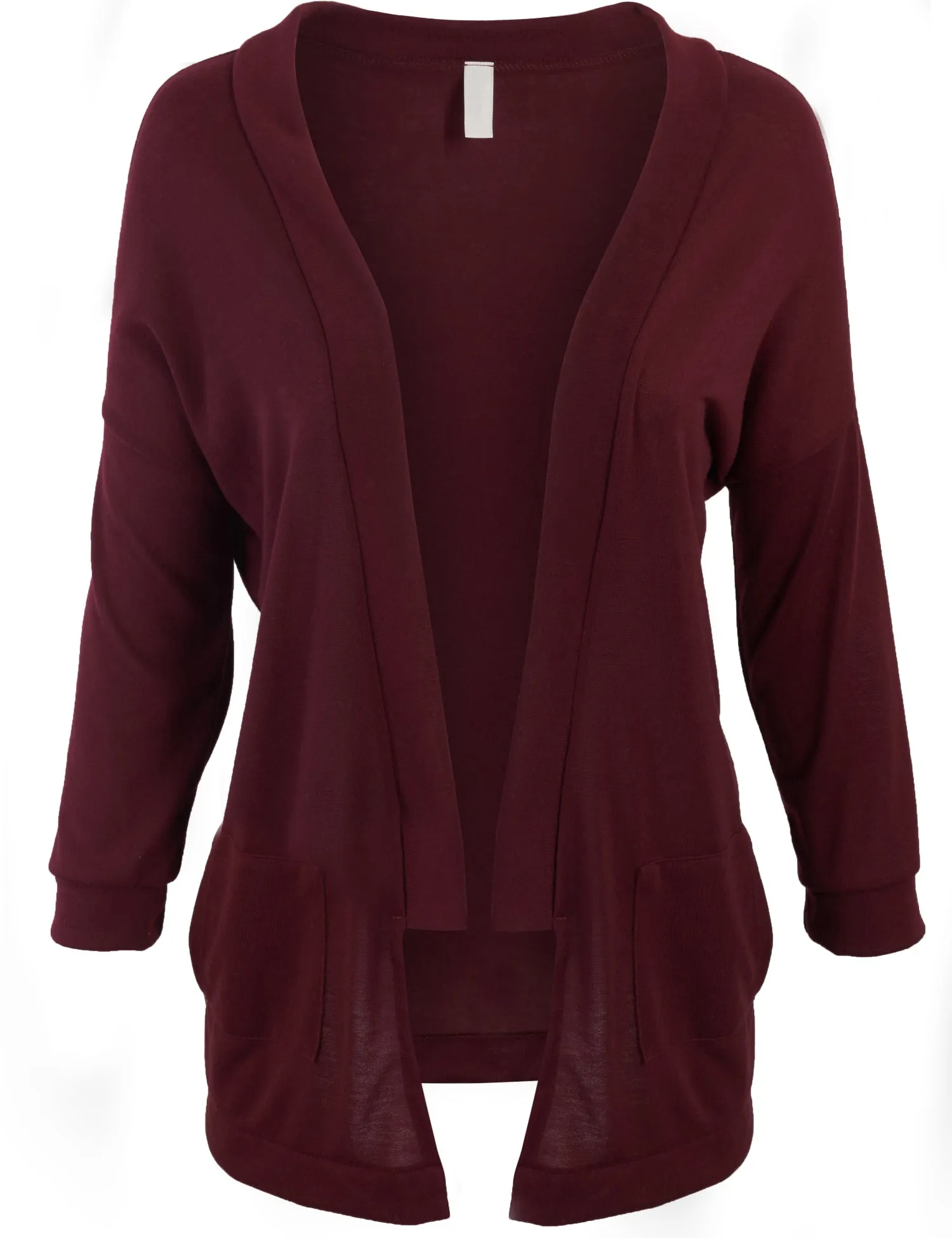 [Clearance] Womens Open Basic Cardigan Knit with Two Front Pockets
