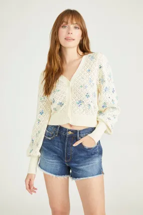 Eyelet Cardi - Nola Sky