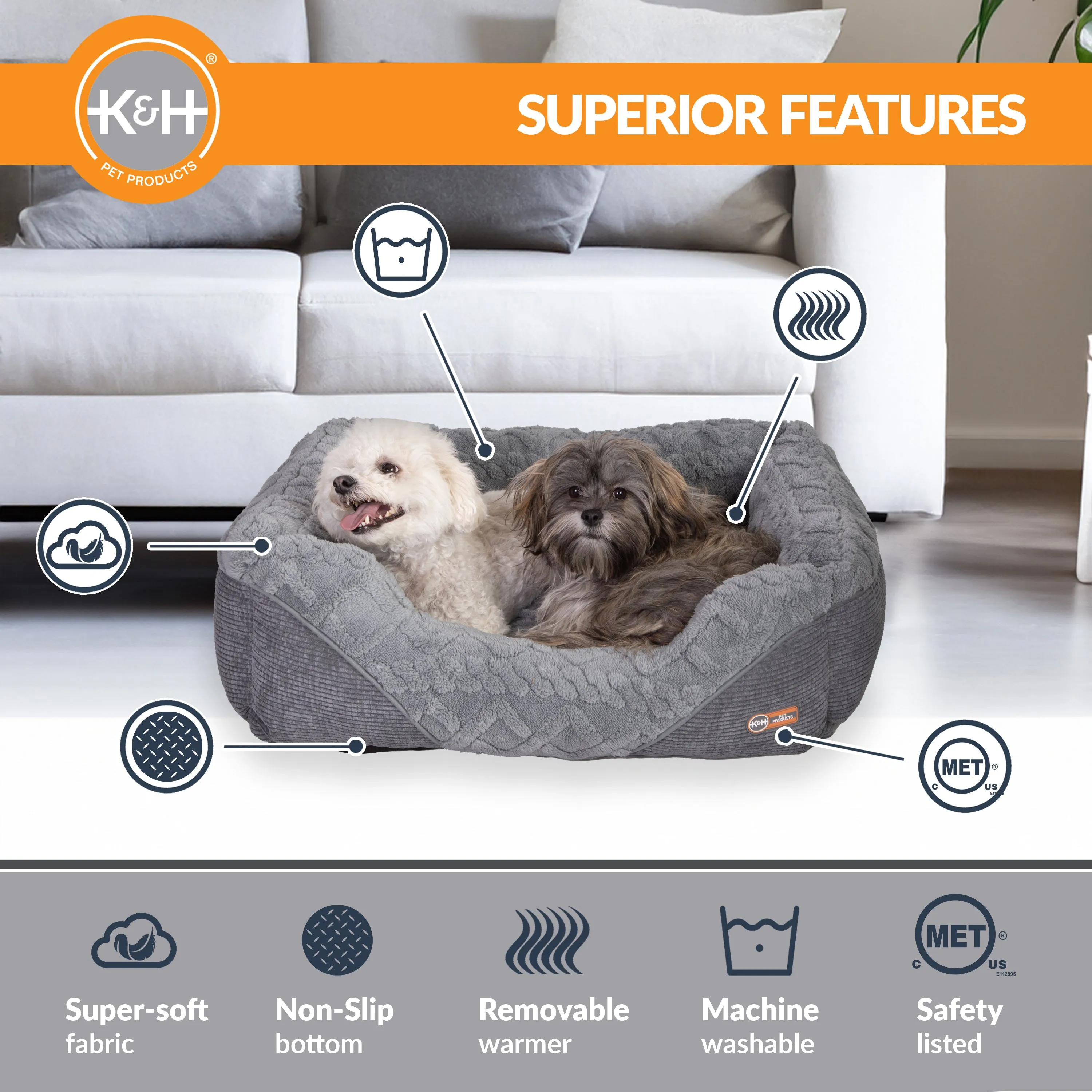 K&H Thermo-Pet Lounge Sleeper Heated Cat & Dog Bed