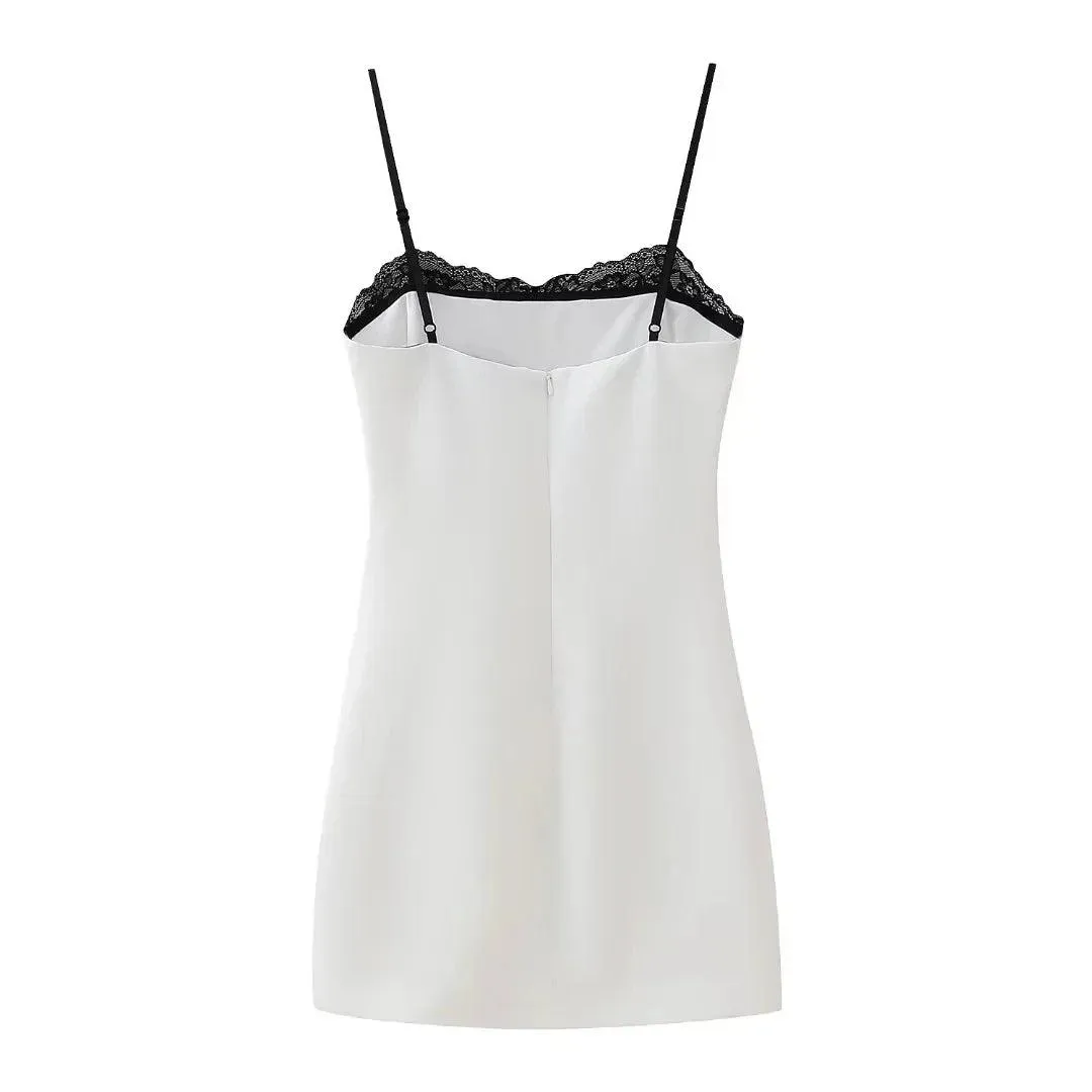 Night Out Chic: Lace Patchwork Mini Dress - Party Glamour