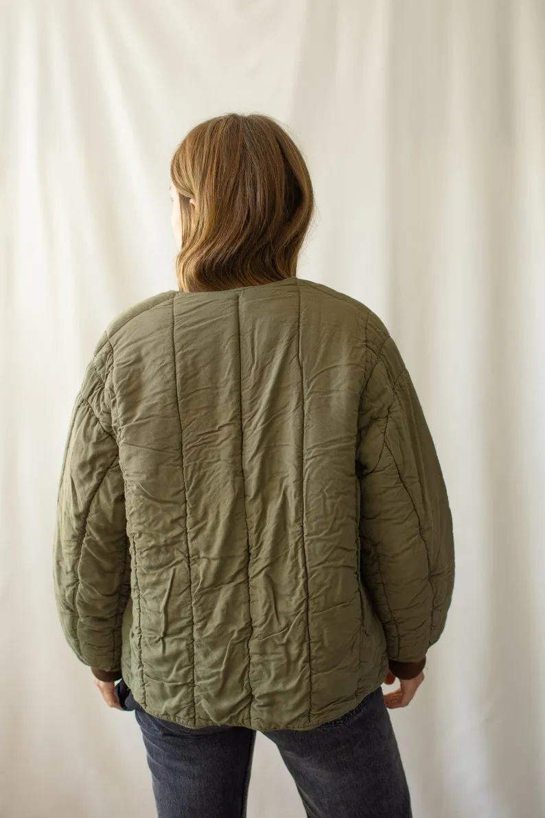 Rawson Vintage Green Cotton Quilt Liner Jacket