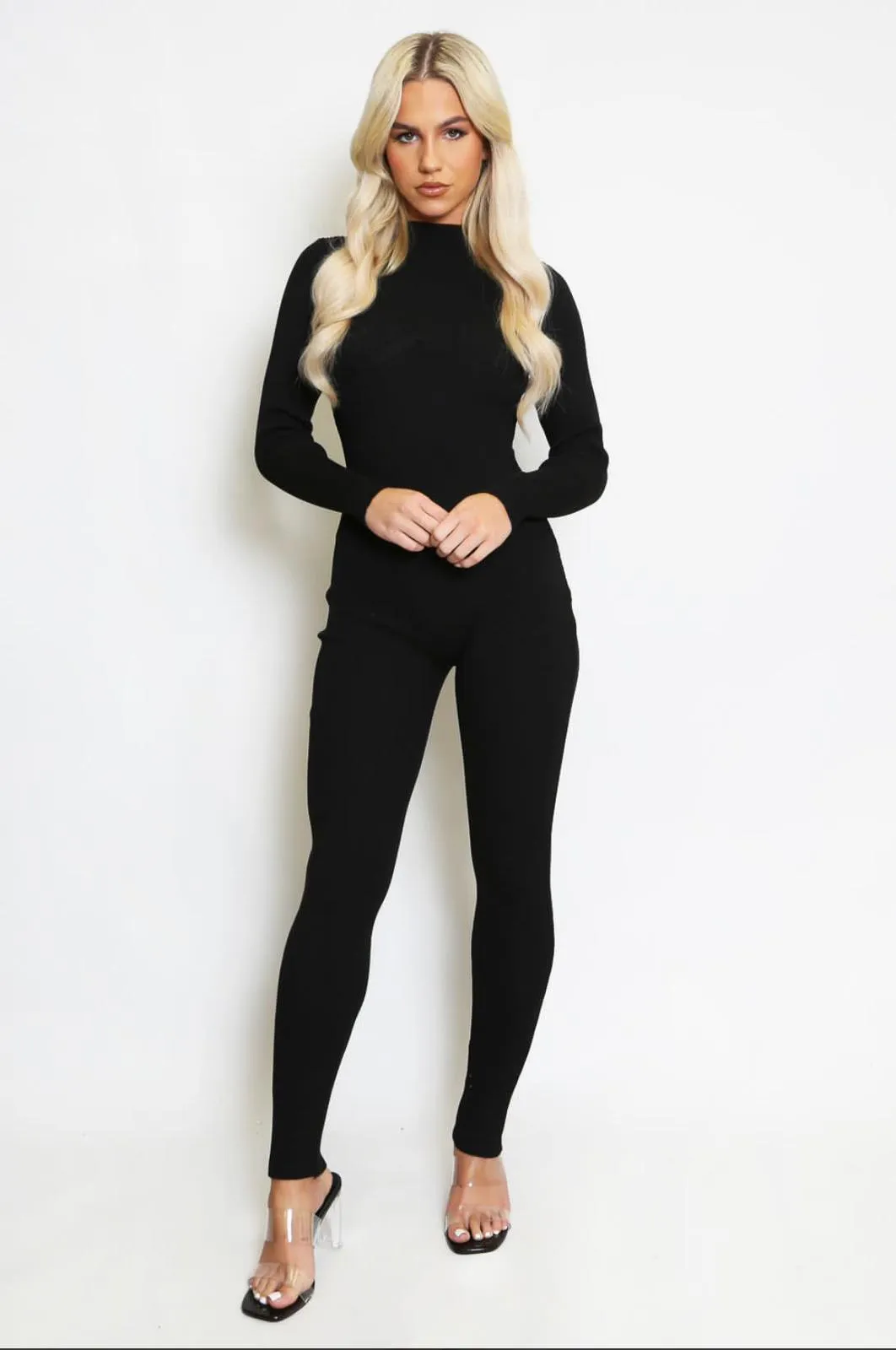 RIA BEIGE FULL SLEEVE RIB STRETCH ONEZEA