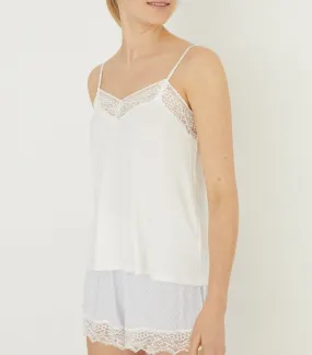 Short Printed Vest Pajamas White