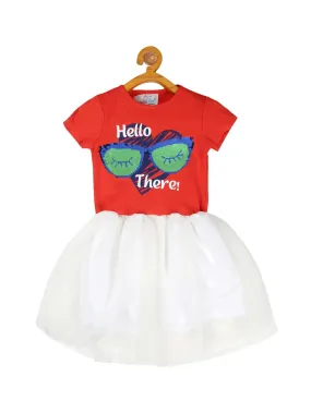 Young Birds Knit & Mesh Dress-Hello There