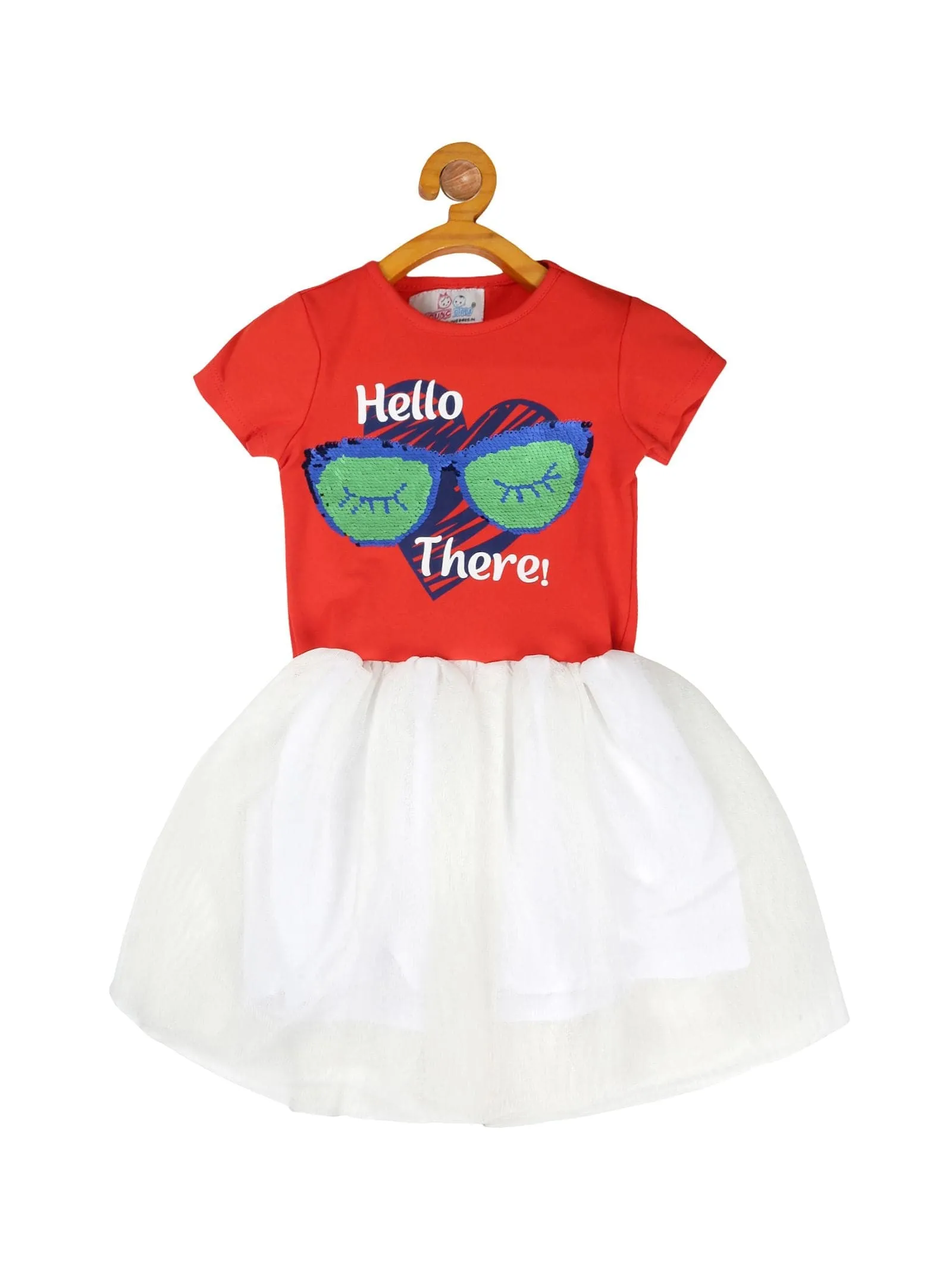 Young Birds Knit & Mesh Dress-Hello There